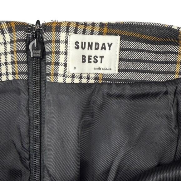 Aritzia Sunday Best Mandy Plaid High Rise Mini Skirt Women's Size 0 - Picture 4 of 6